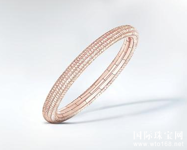 -NIRAV MODI Classic Embrace Bangle in Pink Gold with Baby Pink Diamonds