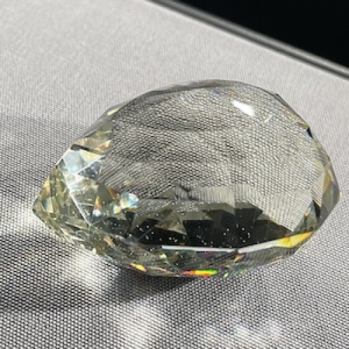 A rhinestone replica of the Florentine Diamond
